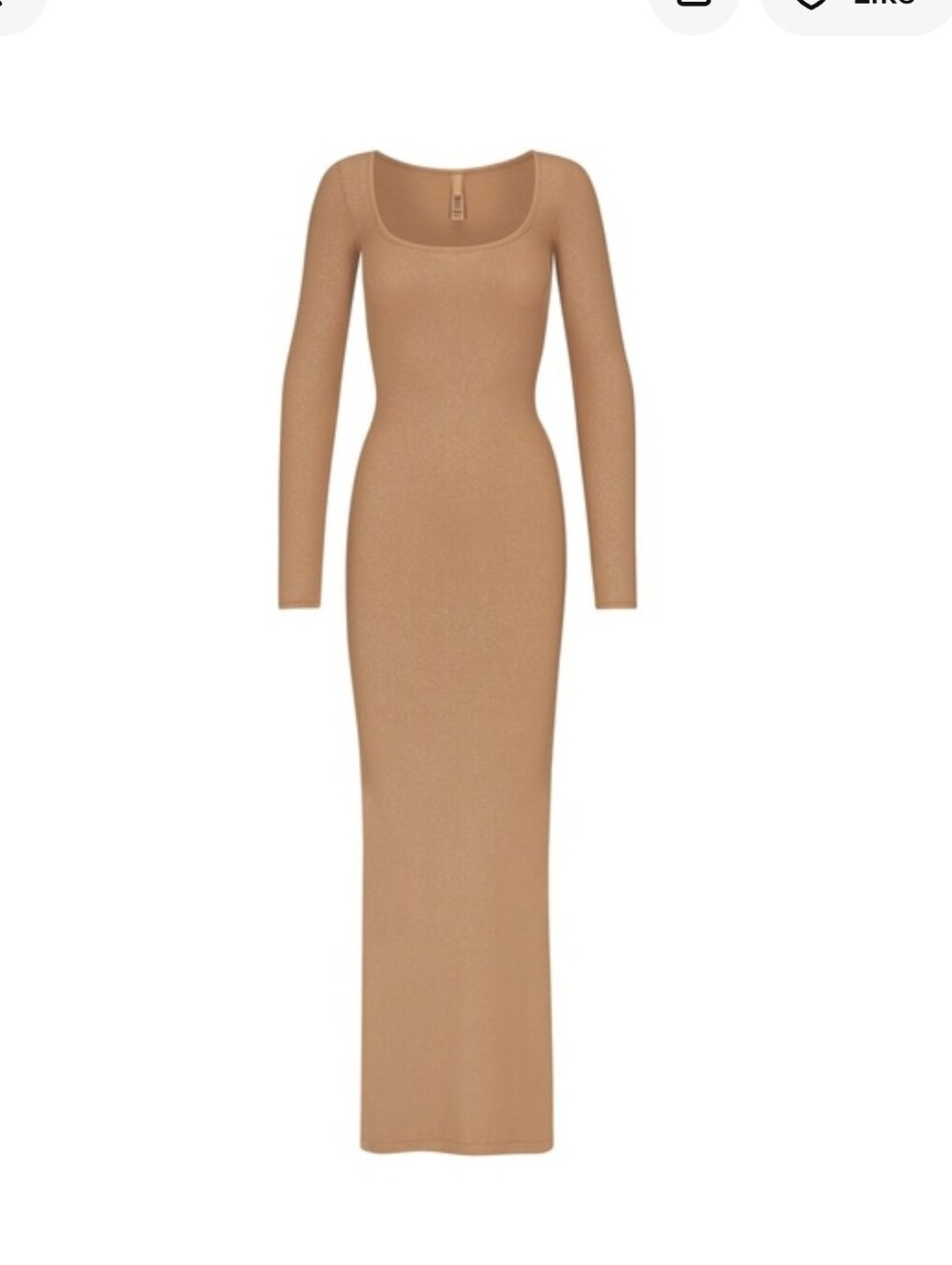Skims Soft Lounge Long Sleeve Maxi Dress in Camel